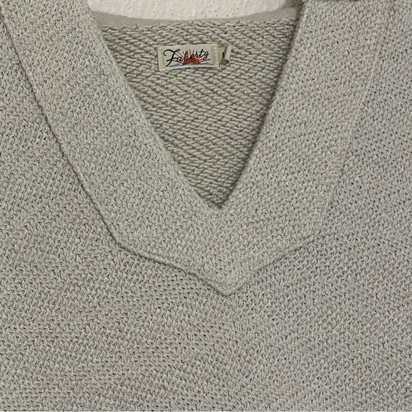 Faherty Whitewater Beach Terry Hoodie Organic Cotton Blend Sweatshirt | Medium - Picture 5 of 12